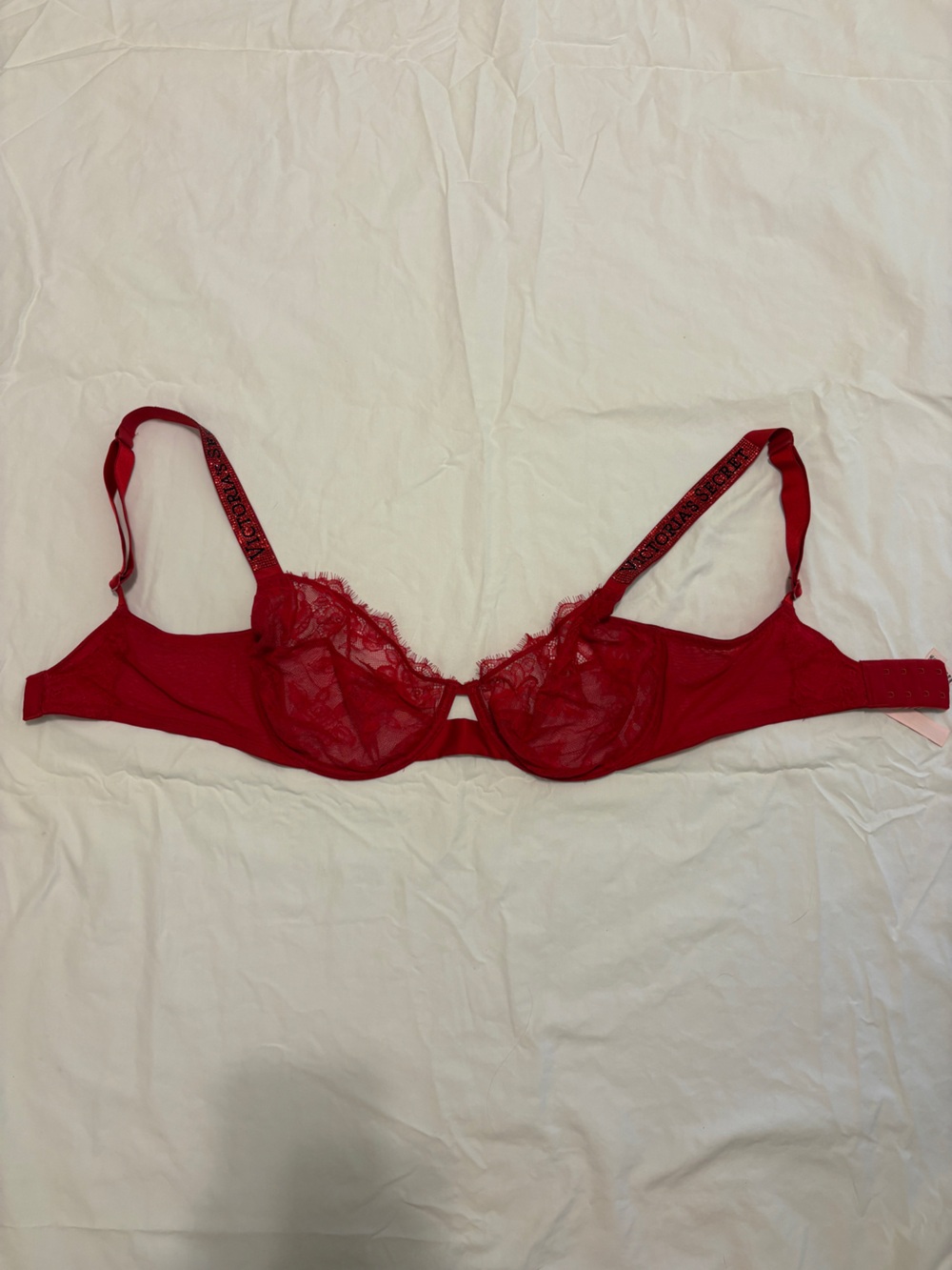 Victoria's Secret Shinestrap Red Lace Underwire Balconette Bra